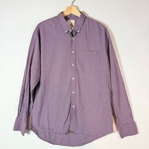 Billy Reid XL Shirt Purple Mens‎ Micro Check Button Down Preppy Office Academic